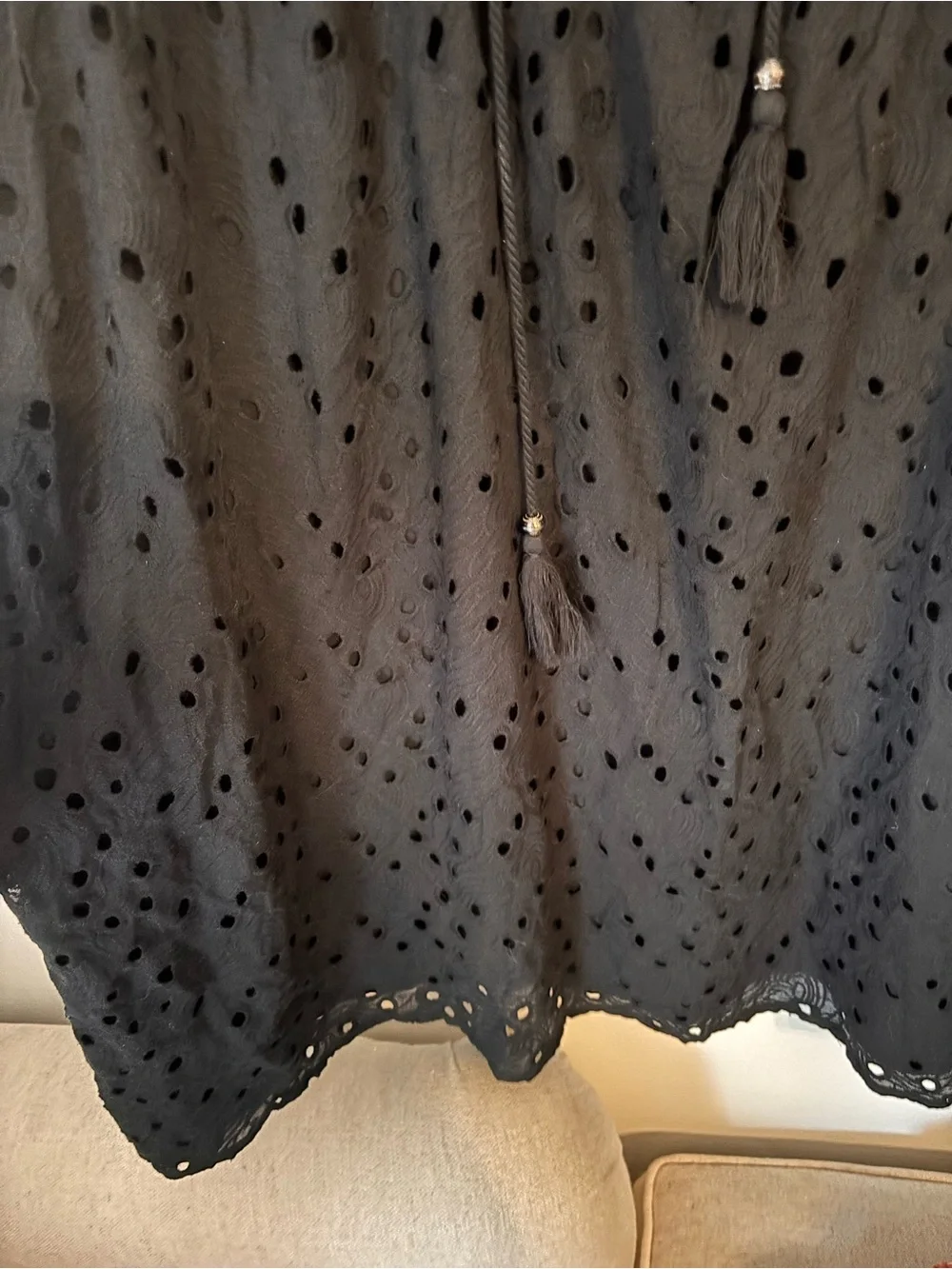 Knox Rose Black Eyelet Sleeveless Peasant Dress